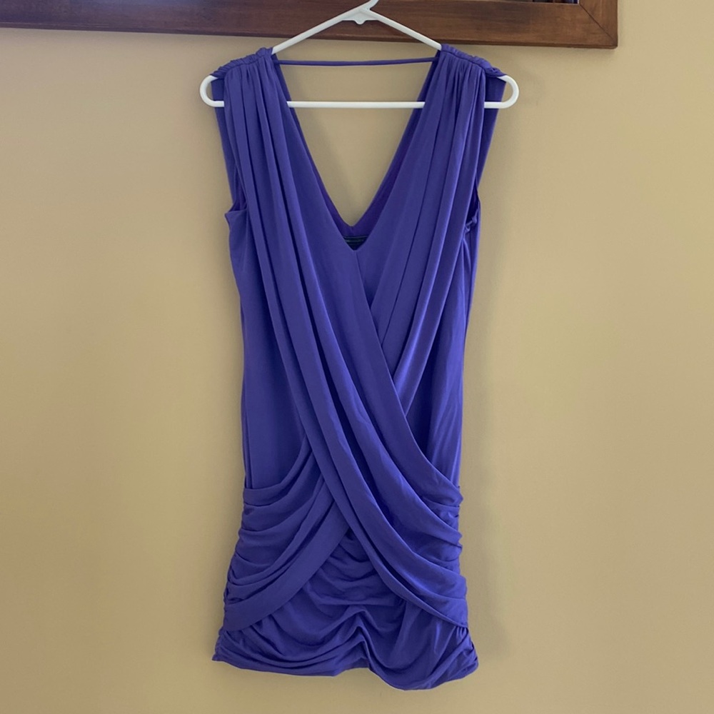 Elegant Purple Draped Dress